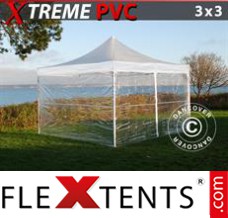 Reklamtält FleXtents Xtreme 3x3m Transparent, inkl. 4 sidor